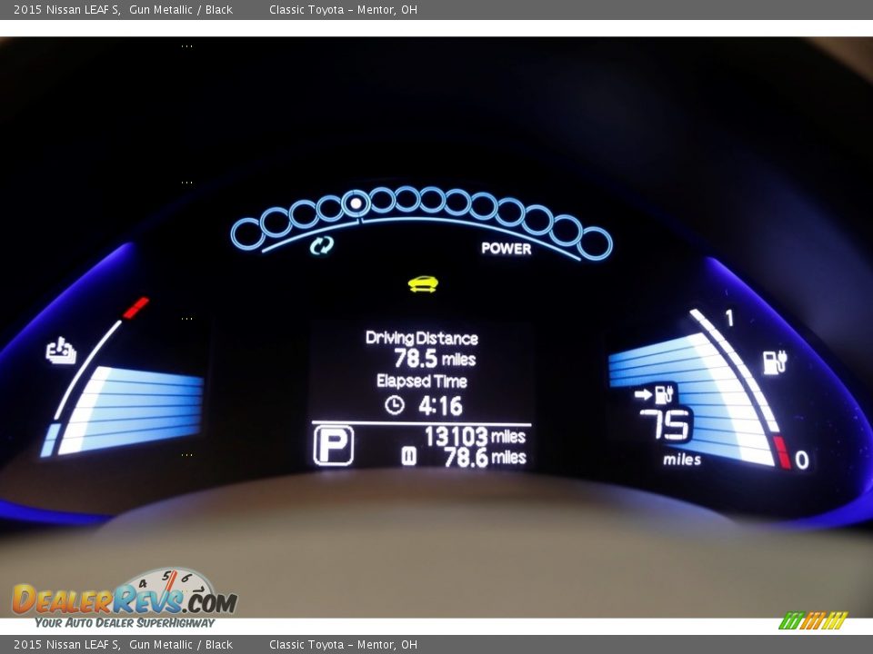 2015 Nissan LEAF S Gun Metallic / Black Photo #8