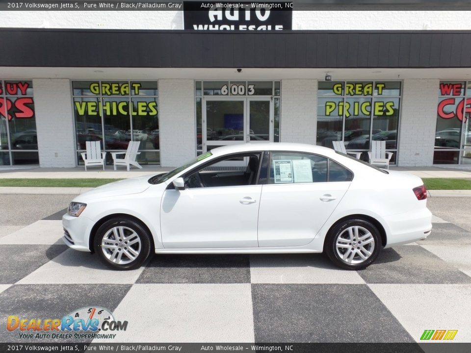2017 Volkswagen Jetta S Pure White / Black/Palladium Gray Photo #1
