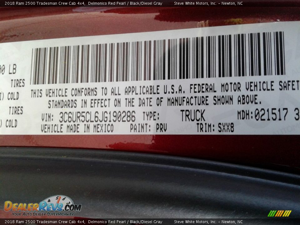 2018 Ram 2500 Tradesman Crew Cab 4x4 Delmonico Red Pearl / Black/Diesel Gray Photo #27
