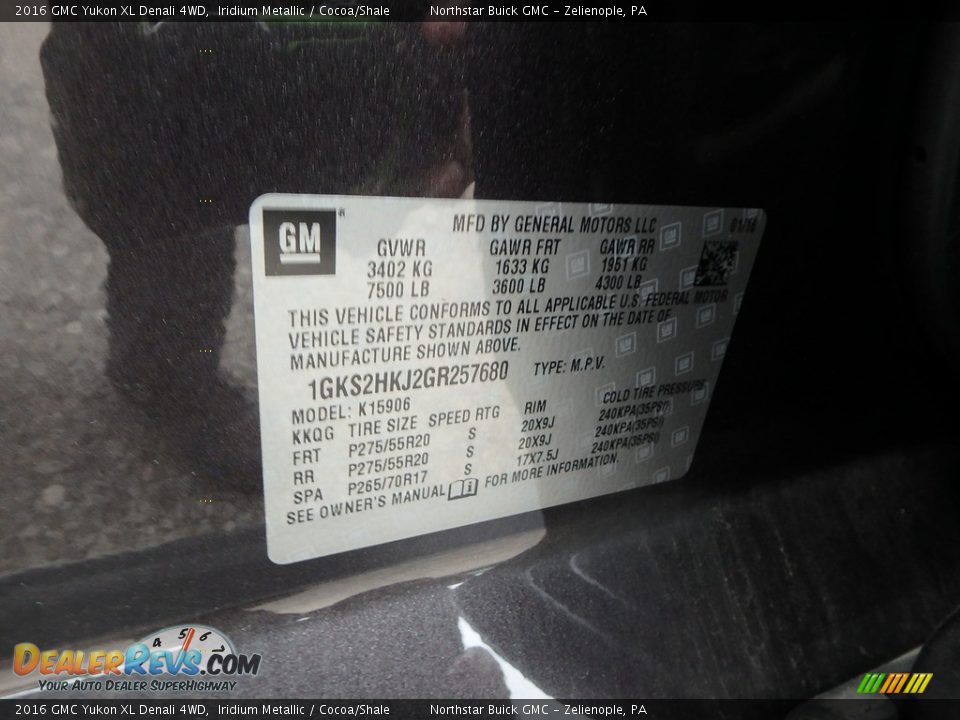 2016 GMC Yukon XL Denali 4WD Iridium Metallic / Cocoa/Shale Photo #24