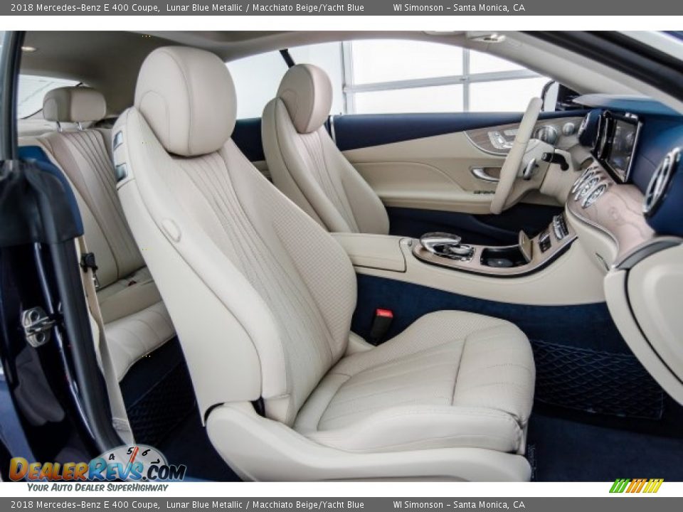 2018 Mercedes-Benz E 400 Coupe Lunar Blue Metallic / Macchiato Beige/Yacht Blue Photo #2