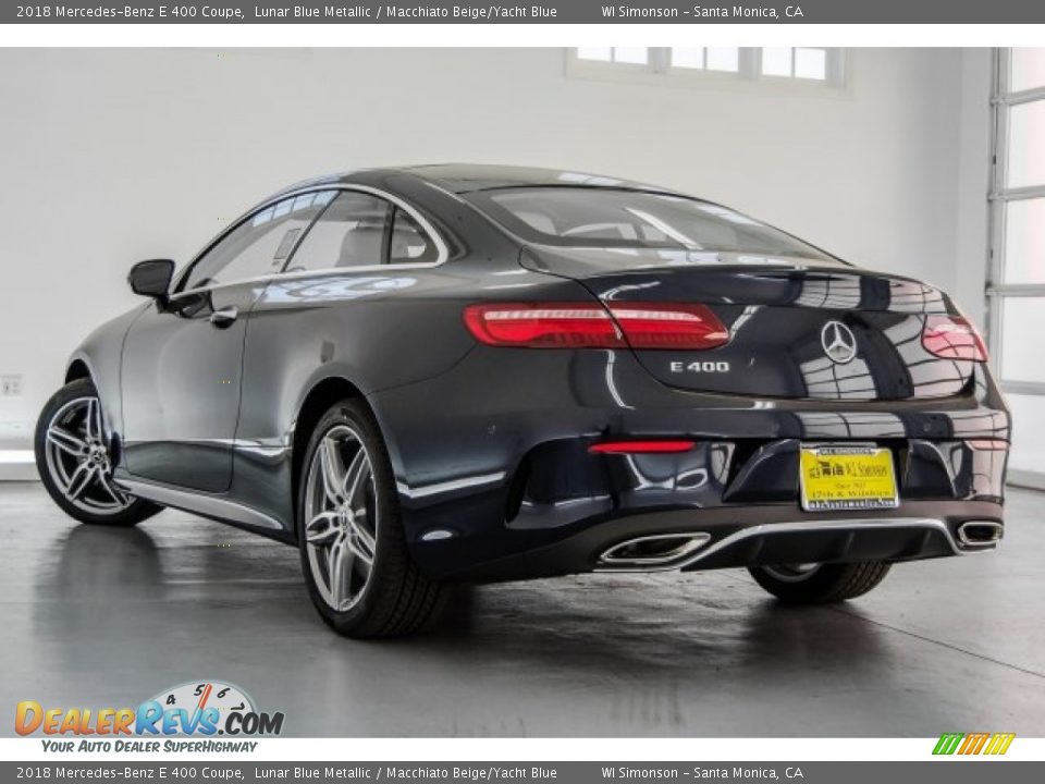 2018 Mercedes-Benz E 400 Coupe Lunar Blue Metallic / Macchiato Beige/Yacht Blue Photo #3