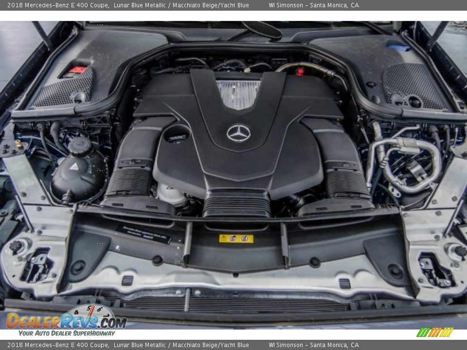 2018 Mercedes-Benz E 400 Coupe Lunar Blue Metallic / Macchiato Beige/Yacht Blue Photo #8