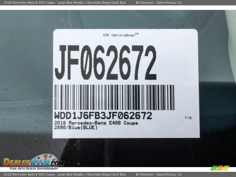 2018 Mercedes-Benz E 400 Coupe Lunar Blue Metallic / Macchiato Beige/Yacht Blue Photo #11