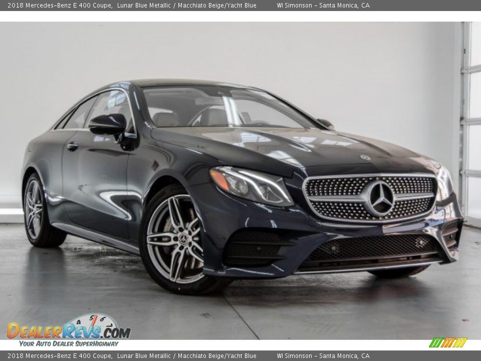 2018 Mercedes-Benz E 400 Coupe Lunar Blue Metallic / Macchiato Beige/Yacht Blue Photo #12