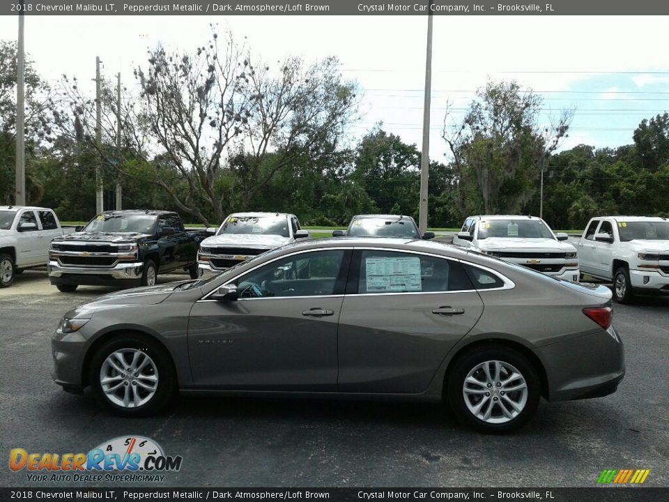 2018 Chevrolet Malibu LT Pepperdust Metallic / Dark Atmosphere/Loft Brown Photo #2