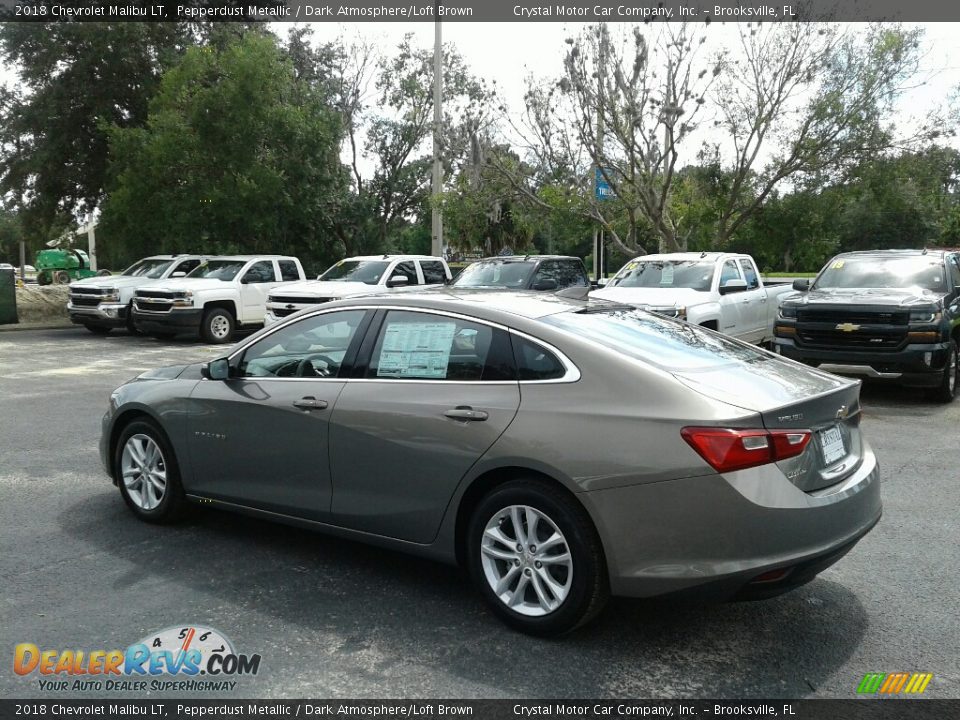 2018 Chevrolet Malibu LT Pepperdust Metallic / Dark Atmosphere/Loft Brown Photo #3