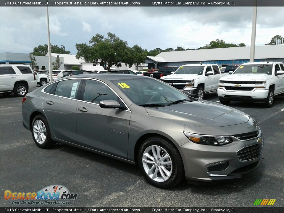 2018 Chevrolet Malibu LT Pepperdust Metallic / Dark Atmosphere/Loft Brown Photo #7