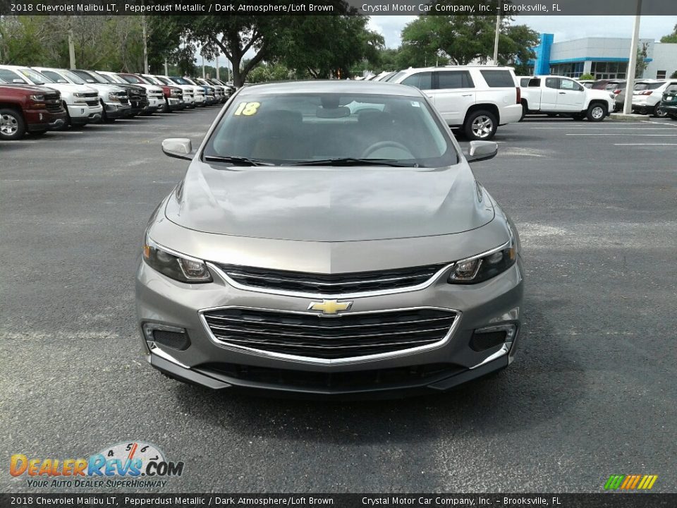 2018 Chevrolet Malibu LT Pepperdust Metallic / Dark Atmosphere/Loft Brown Photo #8