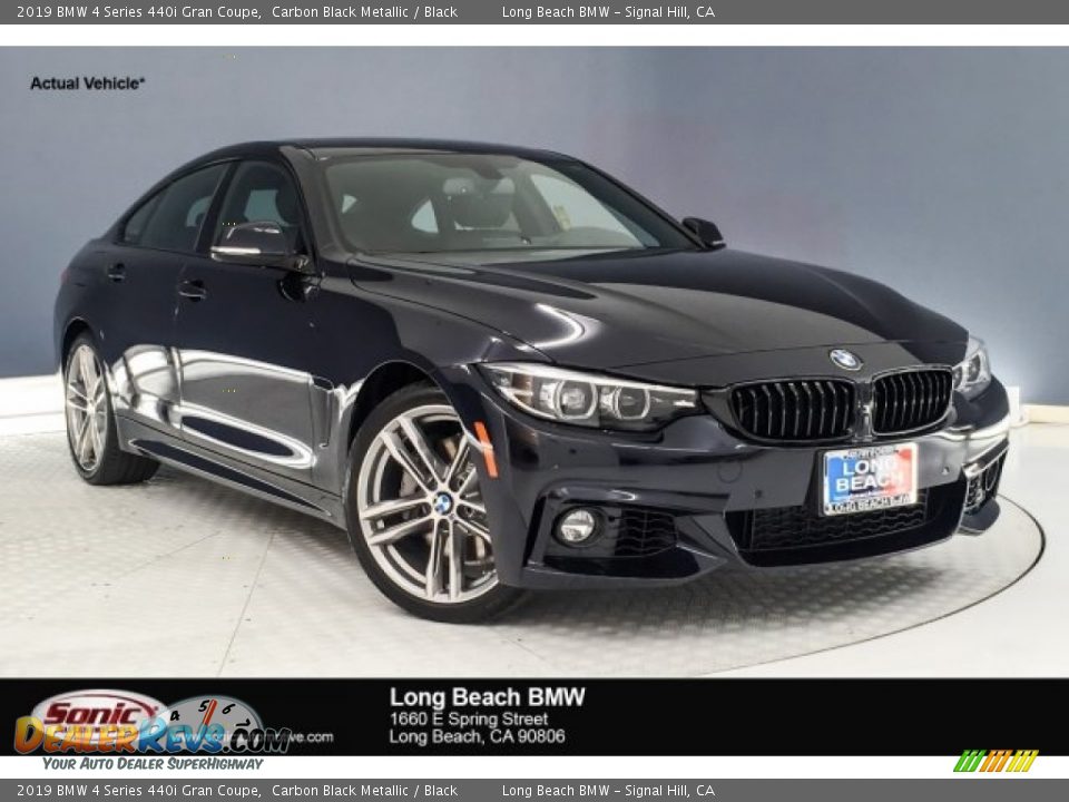 2019 BMW 4 Series 440i Gran Coupe Carbon Black Metallic / Black Photo #1