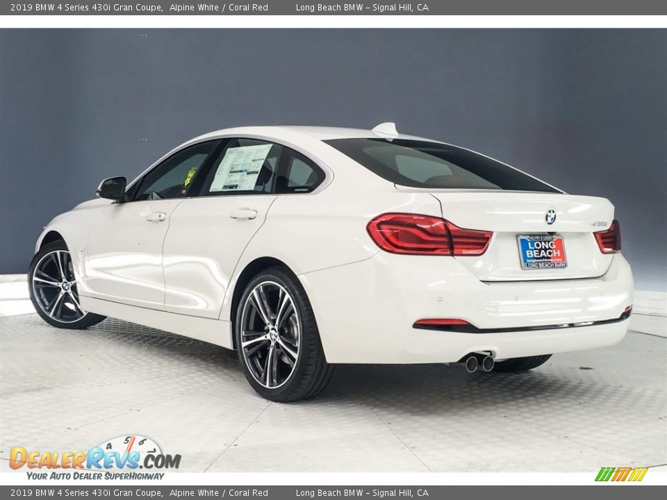 2019 BMW 4 Series 430i Gran Coupe Alpine White / Coral Red Photo #3
