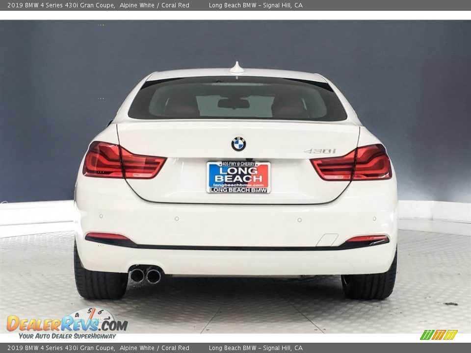 2019 BMW 4 Series 430i Gran Coupe Alpine White / Coral Red Photo #4