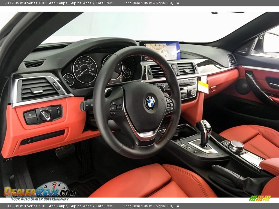 2019 BMW 4 Series 430i Gran Coupe Alpine White / Coral Red Photo #5