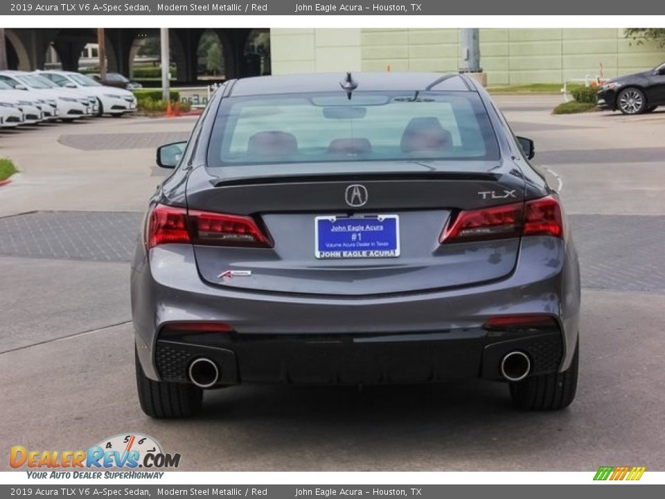 2019 Acura TLX V6 A-Spec Sedan Modern Steel Metallic / Red Photo #6
