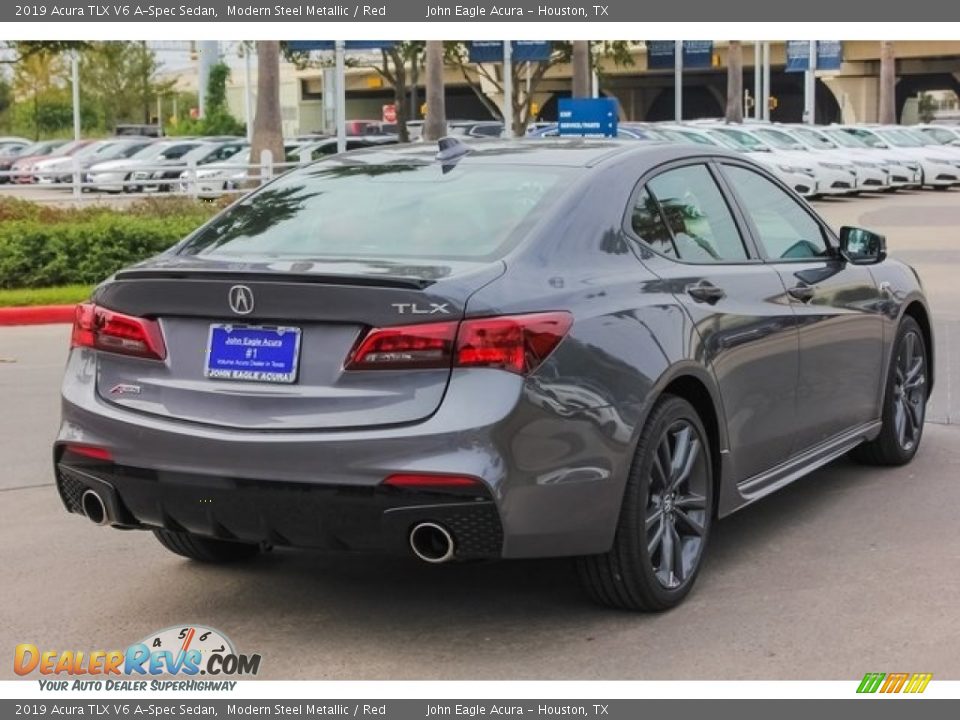 2019 Acura TLX V6 A-Spec Sedan Modern Steel Metallic / Red Photo #7