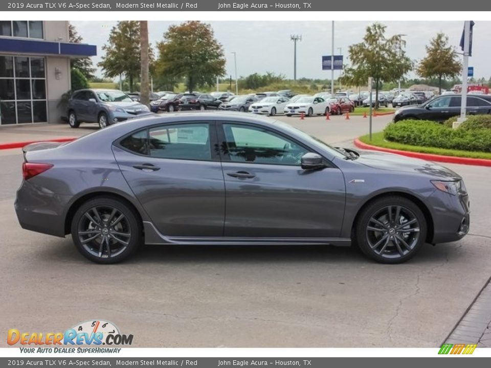 2019 Acura TLX V6 A-Spec Sedan Modern Steel Metallic / Red Photo #8