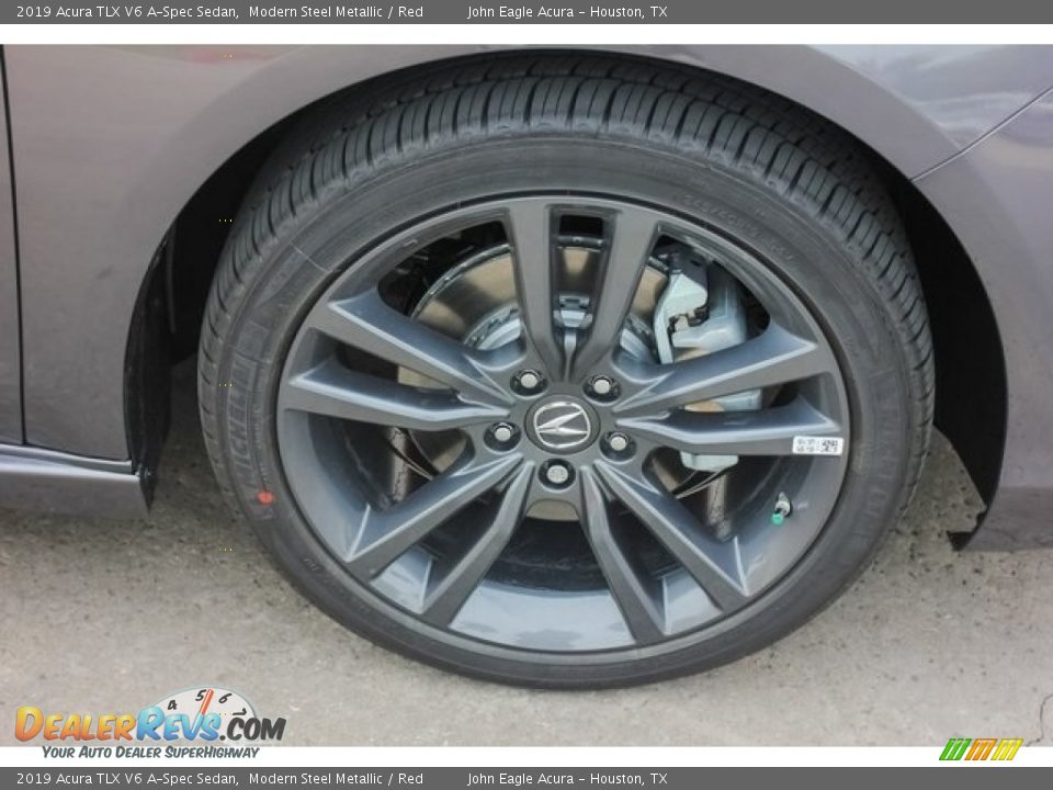 2019 Acura TLX V6 A-Spec Sedan Modern Steel Metallic / Red Photo #11