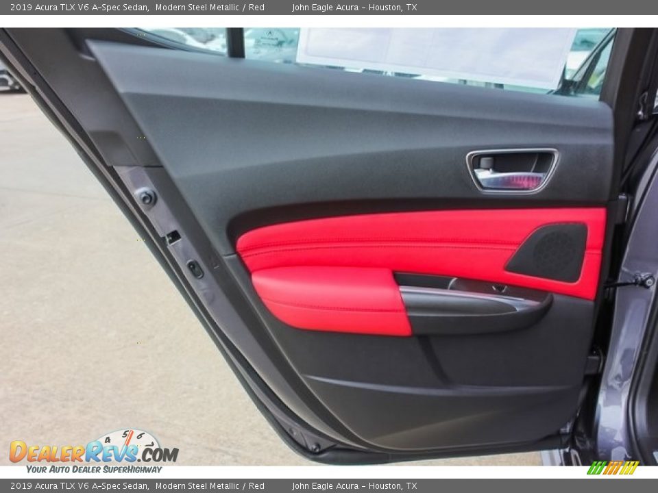 2019 Acura TLX V6 A-Spec Sedan Modern Steel Metallic / Red Photo #17