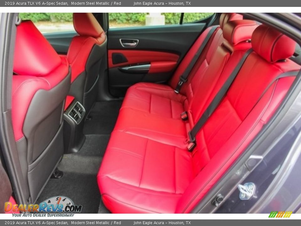2019 Acura TLX V6 A-Spec Sedan Modern Steel Metallic / Red Photo #18