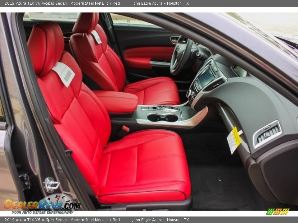 2019 Acura TLX V6 A-Spec Sedan Modern Steel Metallic / Red Photo #23