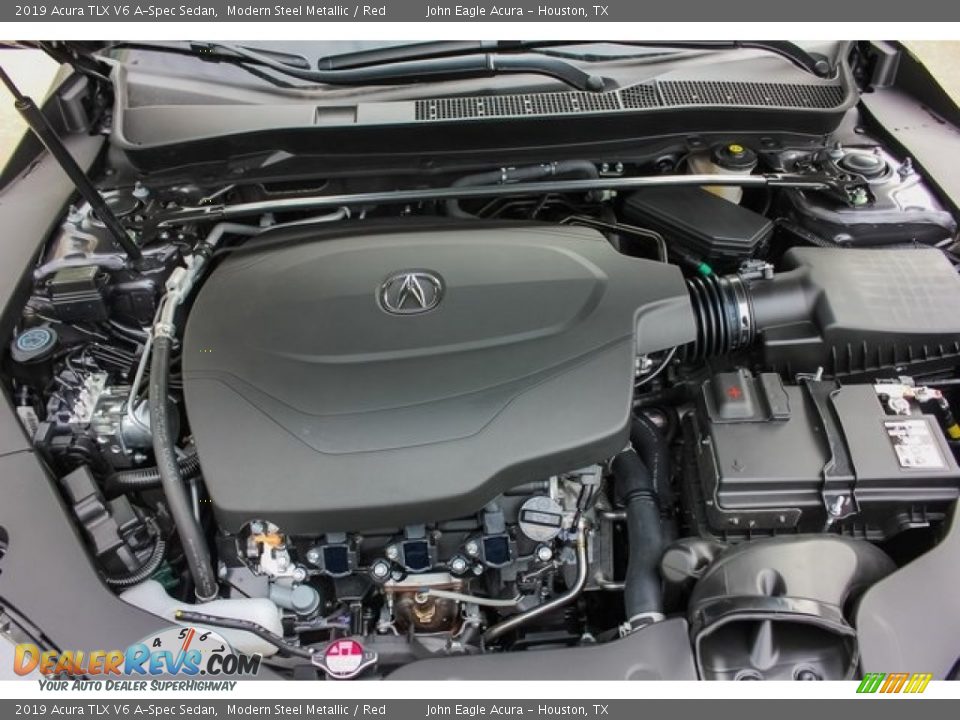 2019 Acura TLX V6 A-Spec Sedan Modern Steel Metallic / Red Photo #24
