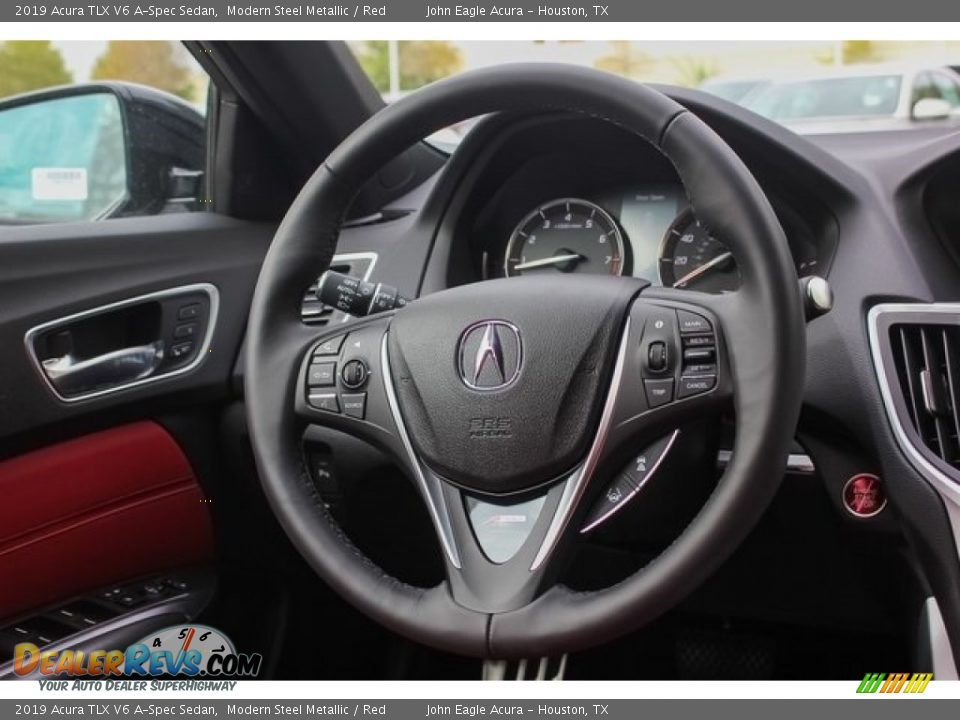 2019 Acura TLX V6 A-Spec Sedan Modern Steel Metallic / Red Photo #26