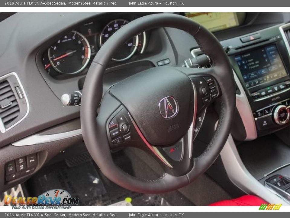 2019 Acura TLX V6 A-Spec Sedan Modern Steel Metallic / Red Photo #32