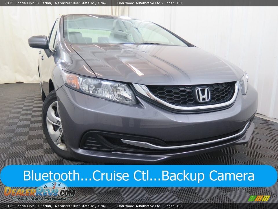 2015 Honda Civic LX Sedan Alabaster Silver Metallic / Gray Photo #1
