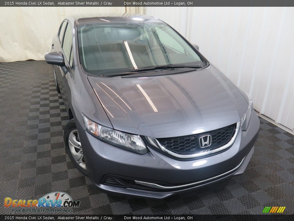 2015 Honda Civic LX Sedan Alabaster Silver Metallic / Gray Photo #2
