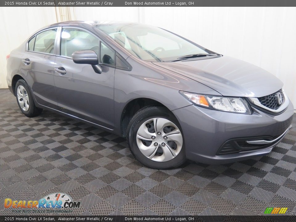 2015 Honda Civic LX Sedan Alabaster Silver Metallic / Gray Photo #4