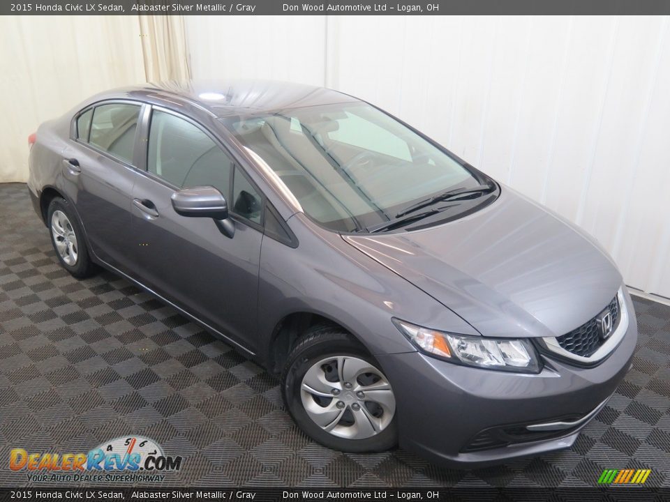 2015 Honda Civic LX Sedan Alabaster Silver Metallic / Gray Photo #5