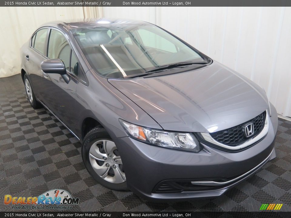 2015 Honda Civic LX Sedan Alabaster Silver Metallic / Gray Photo #6