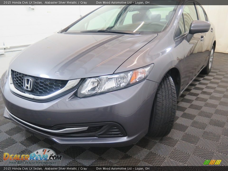 2015 Honda Civic LX Sedan Alabaster Silver Metallic / Gray Photo #8
