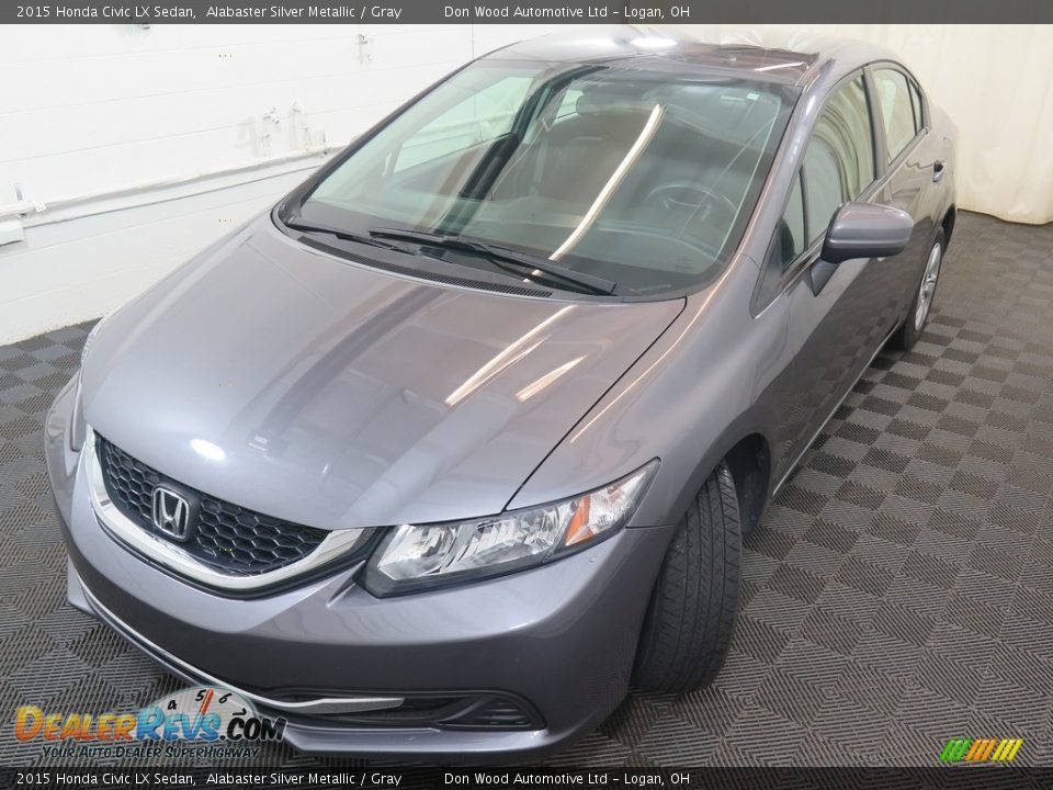 2015 Honda Civic LX Sedan Alabaster Silver Metallic / Gray Photo #9