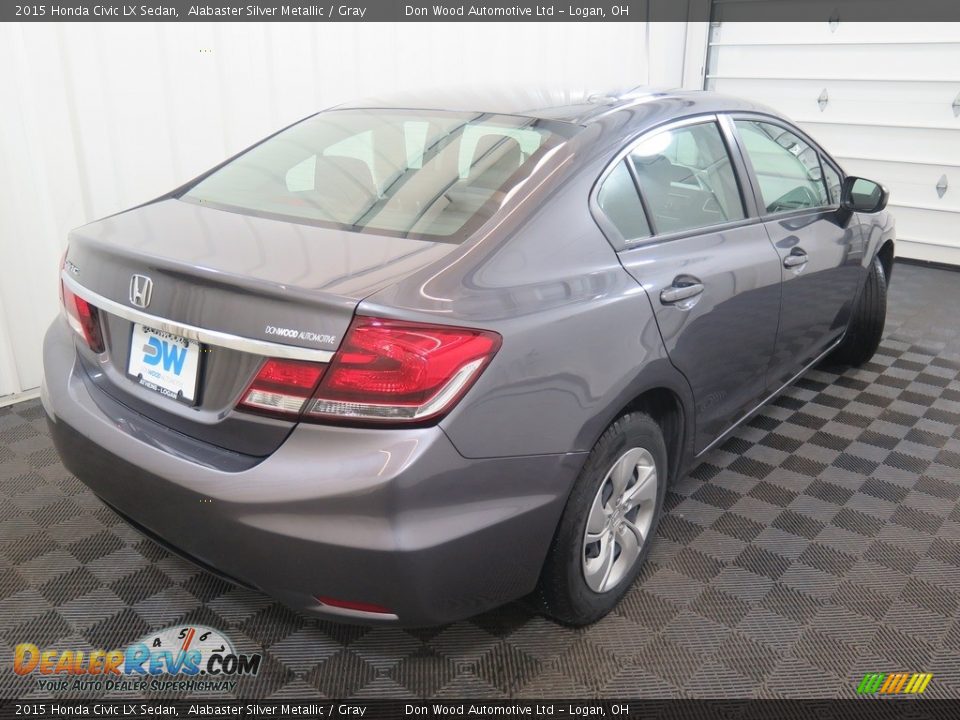 2015 Honda Civic LX Sedan Alabaster Silver Metallic / Gray Photo #12