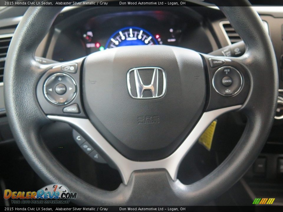 2015 Honda Civic LX Sedan Alabaster Silver Metallic / Gray Photo #14