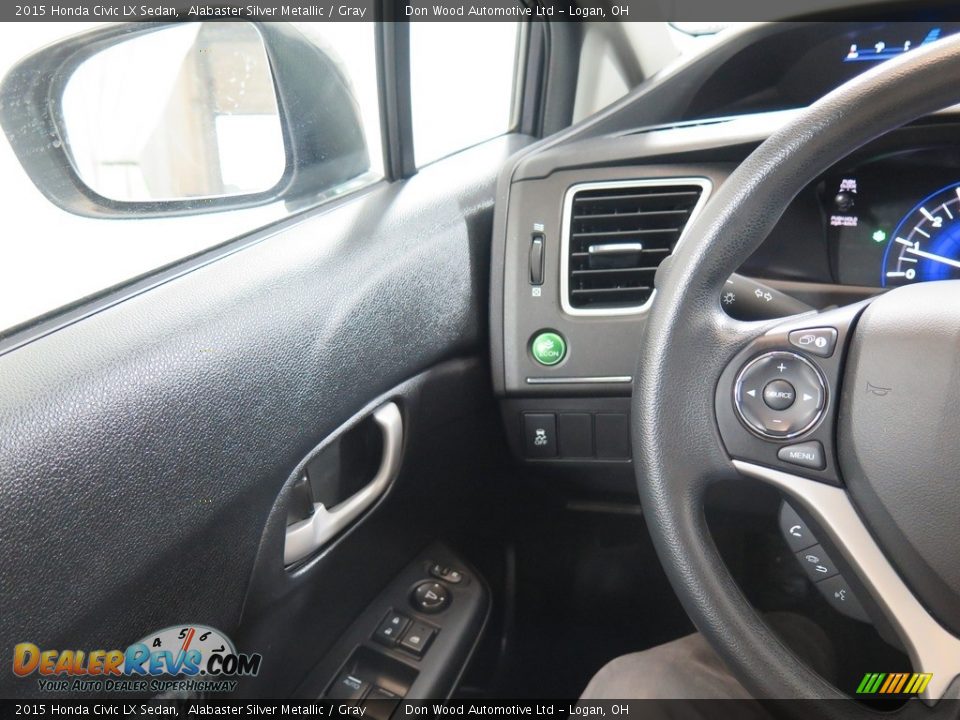 2015 Honda Civic LX Sedan Alabaster Silver Metallic / Gray Photo #15