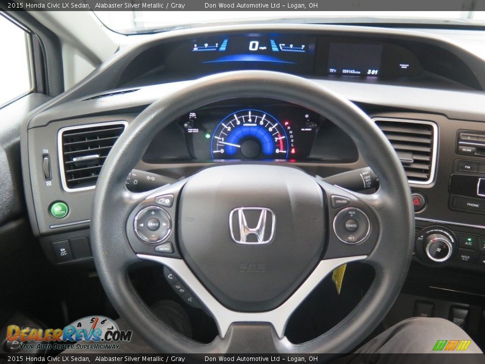 2015 Honda Civic LX Sedan Alabaster Silver Metallic / Gray Photo #16