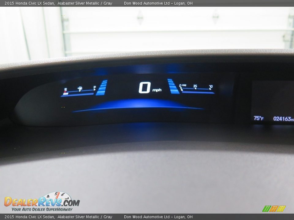 2015 Honda Civic LX Sedan Alabaster Silver Metallic / Gray Photo #19