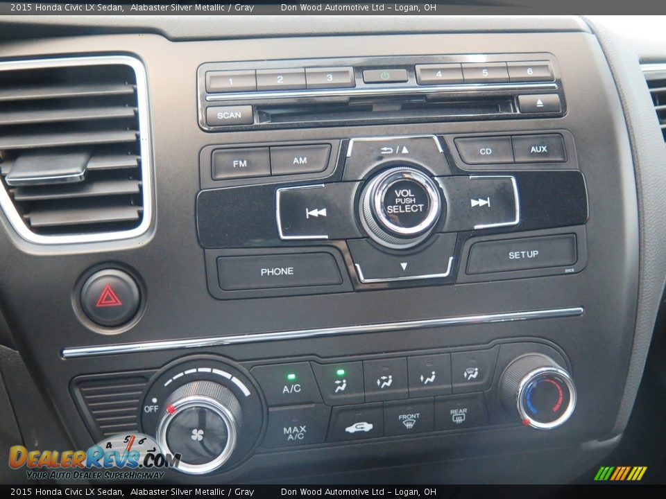 2015 Honda Civic LX Sedan Alabaster Silver Metallic / Gray Photo #21