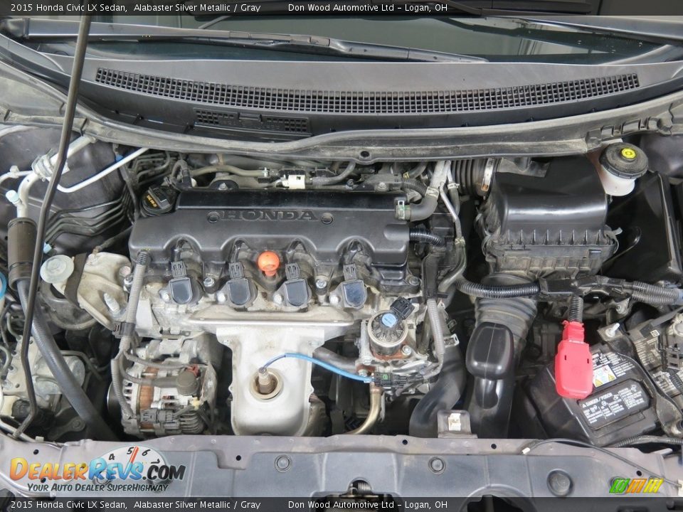 2015 Honda Civic LX Sedan Alabaster Silver Metallic / Gray Photo #32
