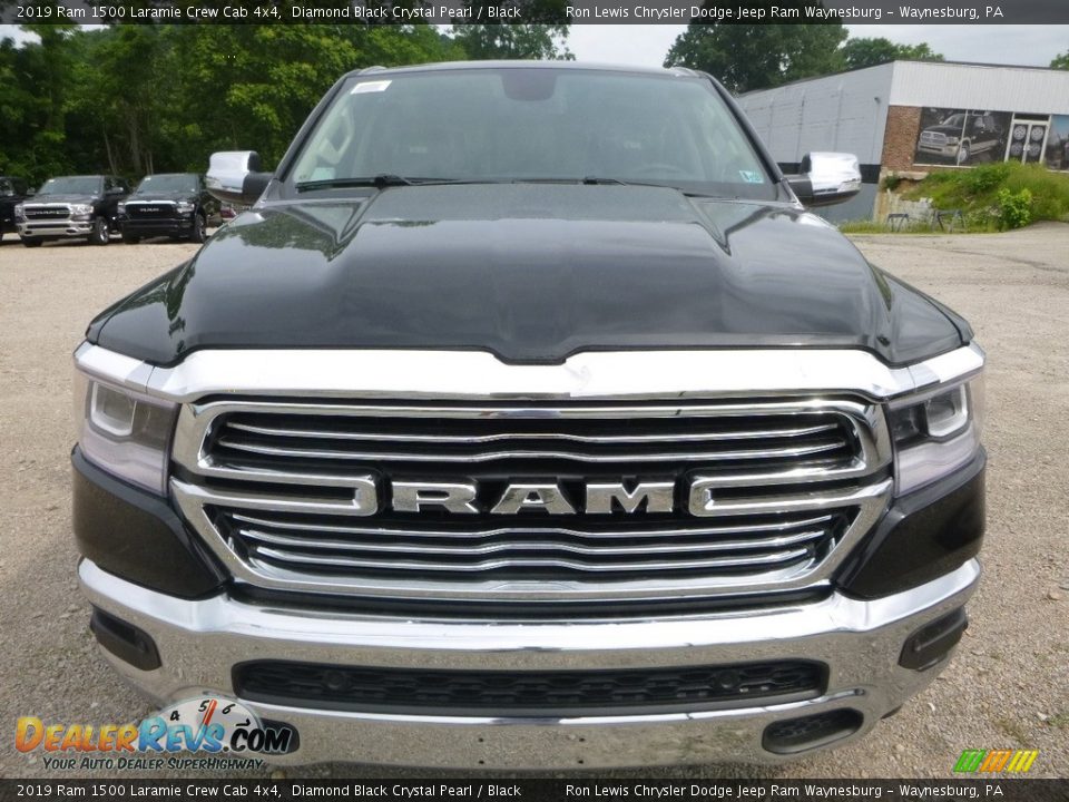 2019 Ram 1500 Laramie Crew Cab 4x4 Diamond Black Crystal Pearl / Black Photo #8