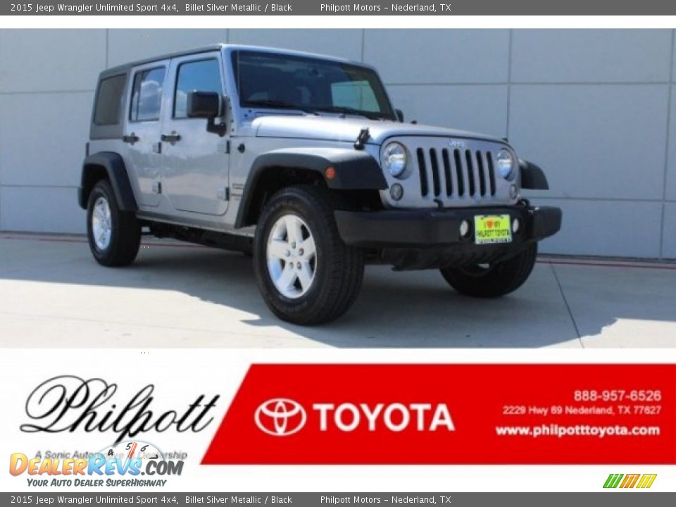 2015 Jeep Wrangler Unlimited Sport 4x4 Billet Silver Metallic / Black Photo #1