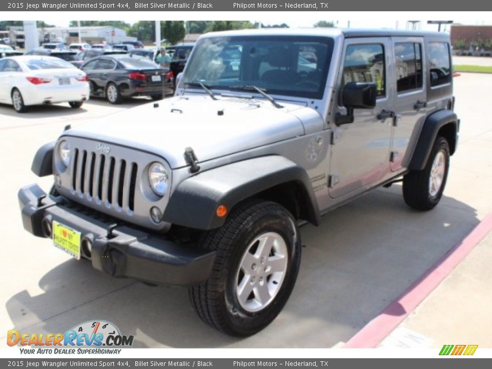 2015 Jeep Wrangler Unlimited Sport 4x4 Billet Silver Metallic / Black Photo #3