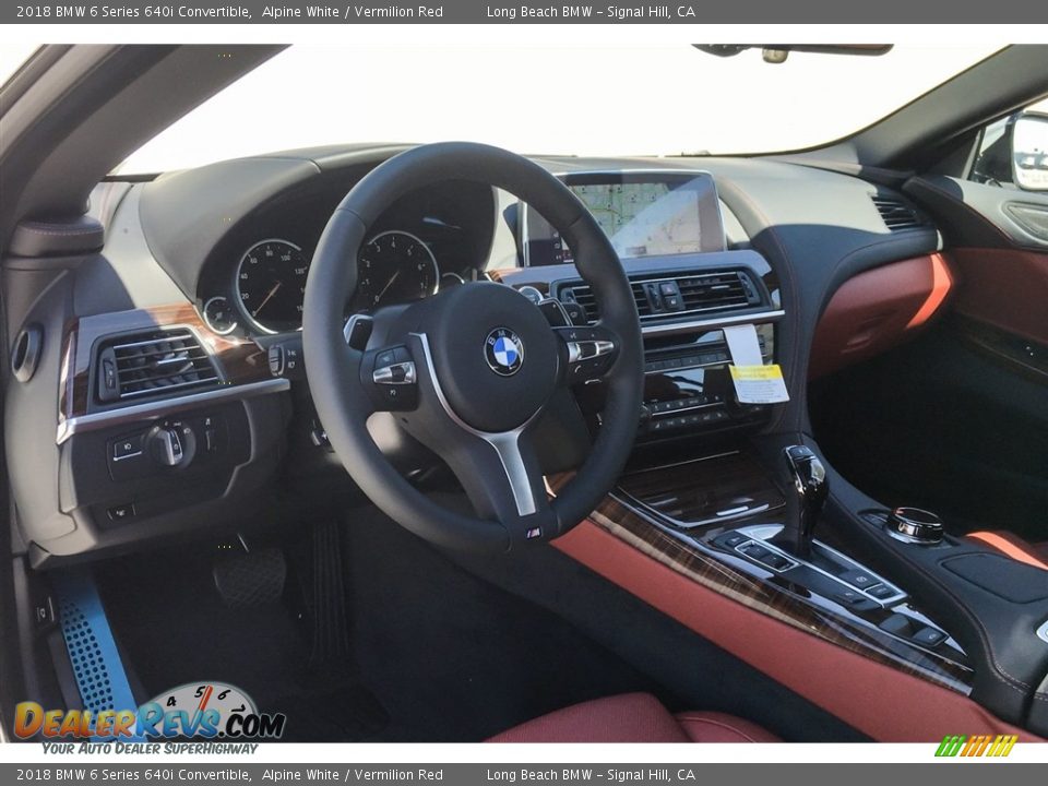 2018 BMW 6 Series 640i Convertible Alpine White / Vermilion Red Photo #5