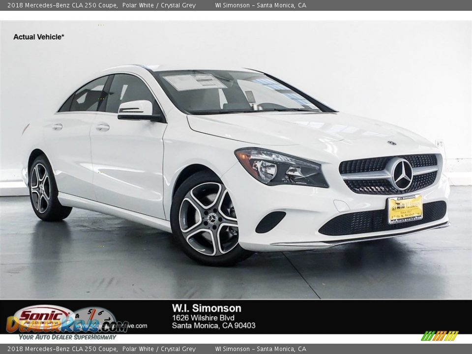 2018 Mercedes-Benz CLA 250 Coupe Polar White / Crystal Grey Photo #1