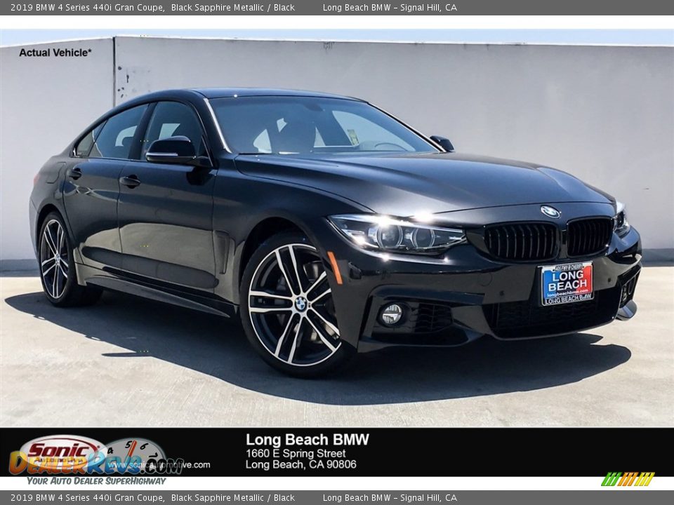 2019 BMW 4 Series 440i Gran Coupe Black Sapphire Metallic / Black Photo #1
