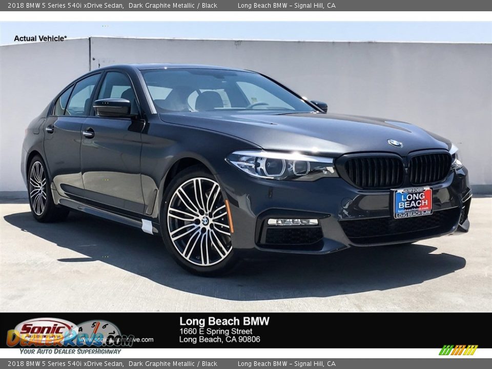 2018 BMW 5 Series 540i xDrive Sedan Dark Graphite Metallic / Black Photo #1