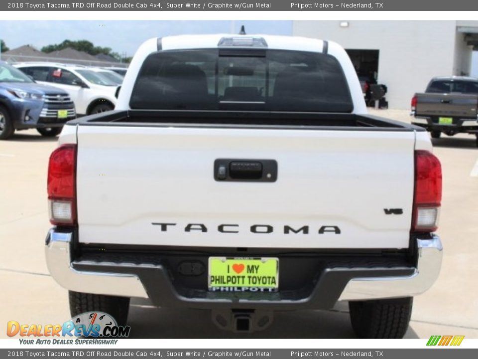 2018 Toyota Tacoma TRD Off Road Double Cab 4x4 Super White / Graphite w/Gun Metal Photo #7