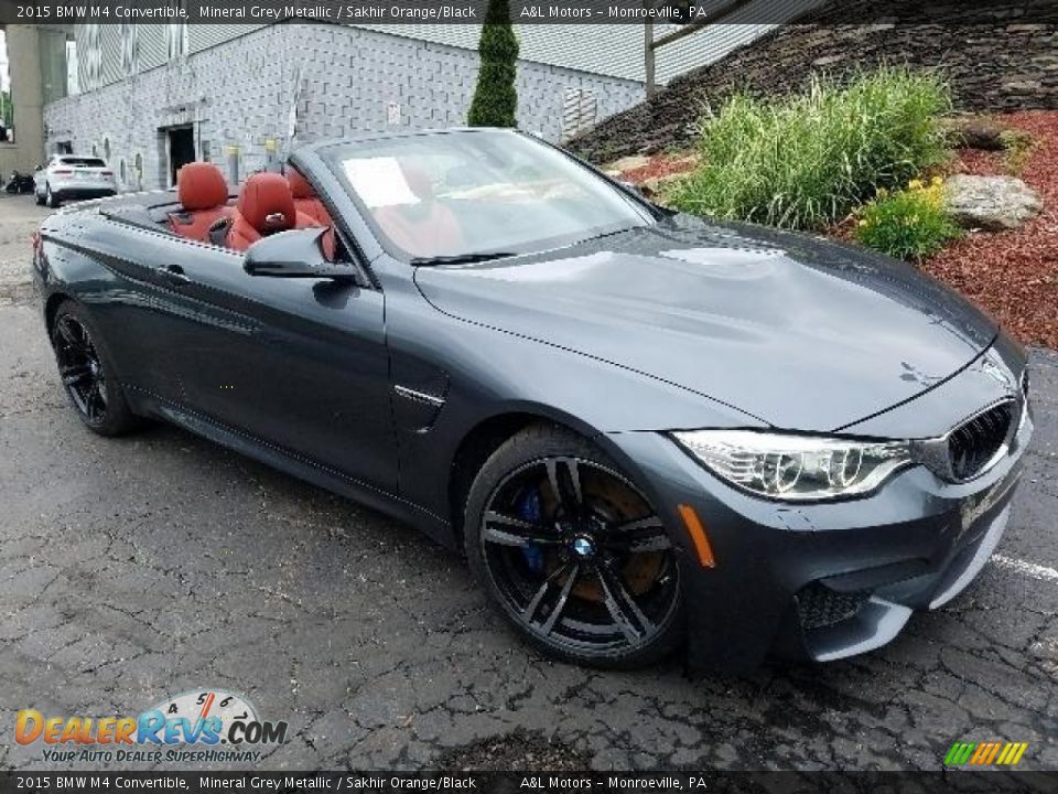 2015 BMW M4 Convertible Mineral Grey Metallic / Sakhir Orange/Black Photo #1